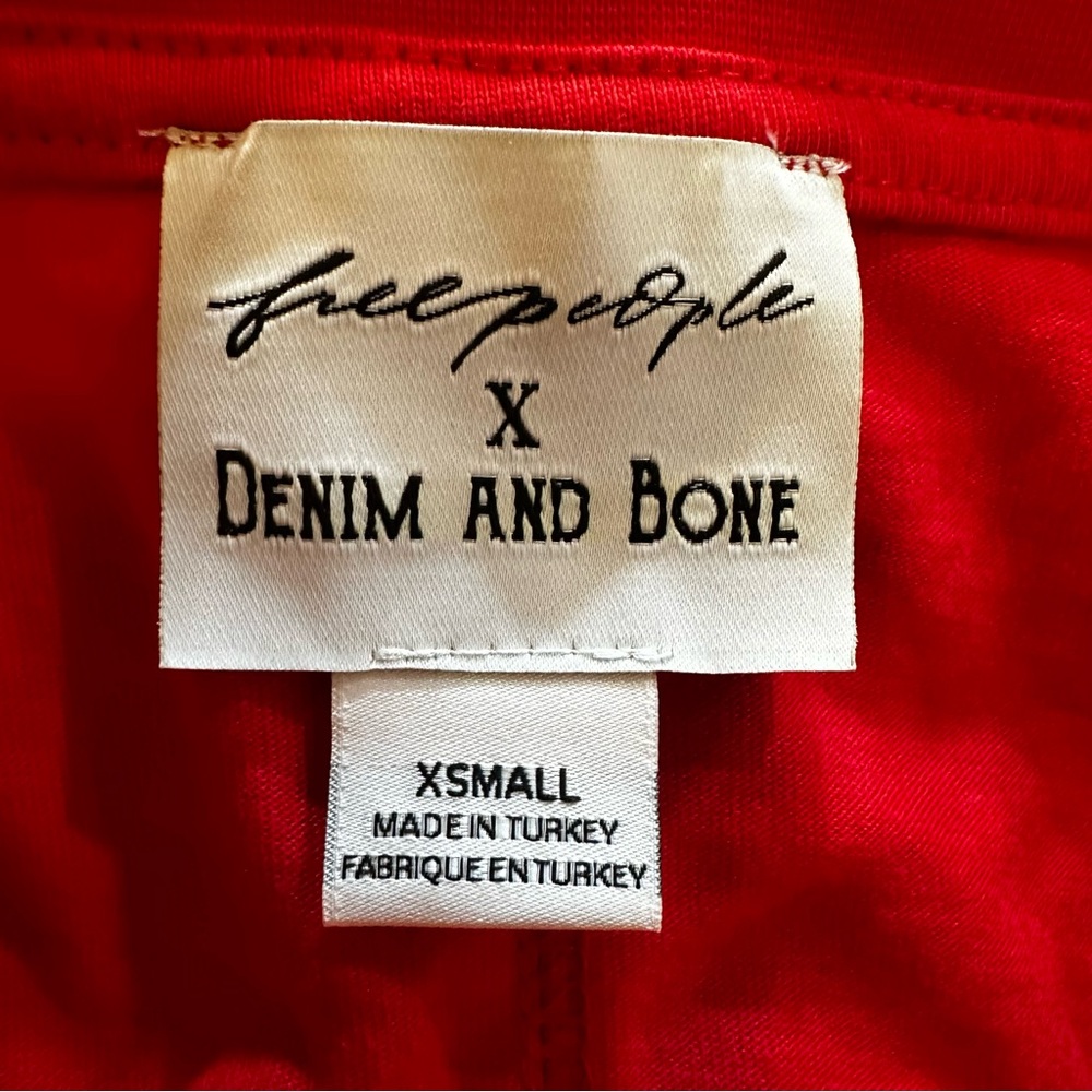 Free People x Denim and Bone Red Hummingbird Tee Size XS - Picture 11 of 12